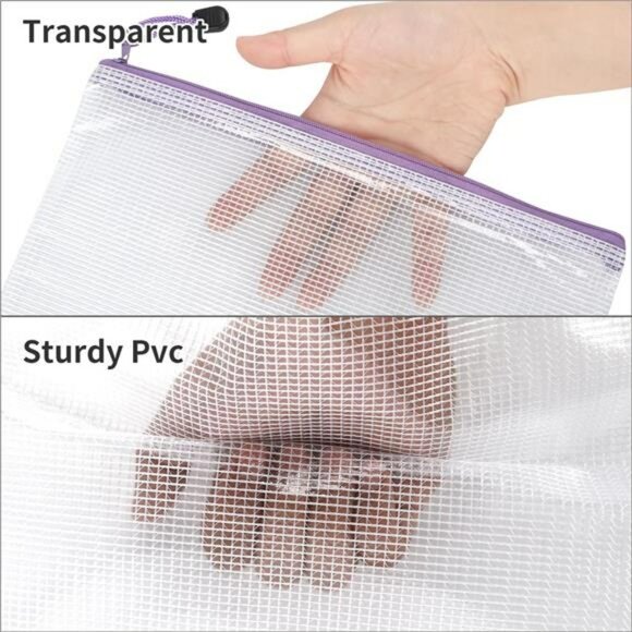 30 Pack Mesh Zipper Pouch Bags Waterproof Multi Size Travel School Office Storag - Picture 4 of 7